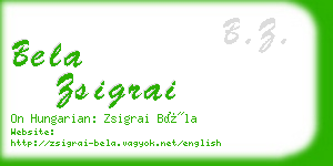 bela zsigrai business card